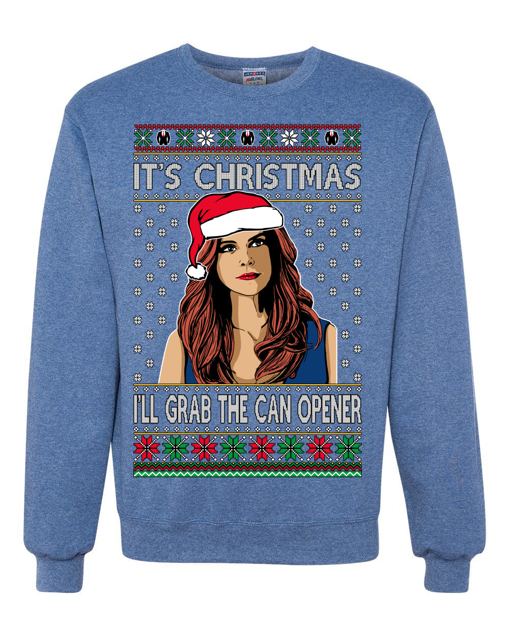 It's Christmas I'll Grab The Can Opener TV Show Parody Ugly Christmas Sweater Unisex Crewneck Sweatshirt