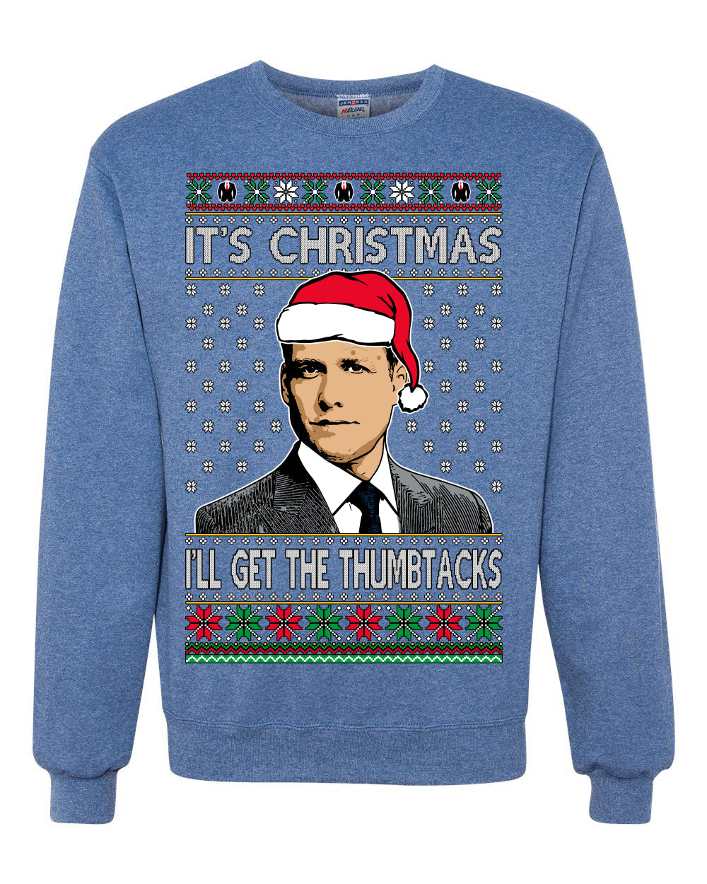 It's Christmas I'll Get The Thumbtacks TV Show Parody Ugly Christmas Sweater Unisex Crewneck Sweatshirt