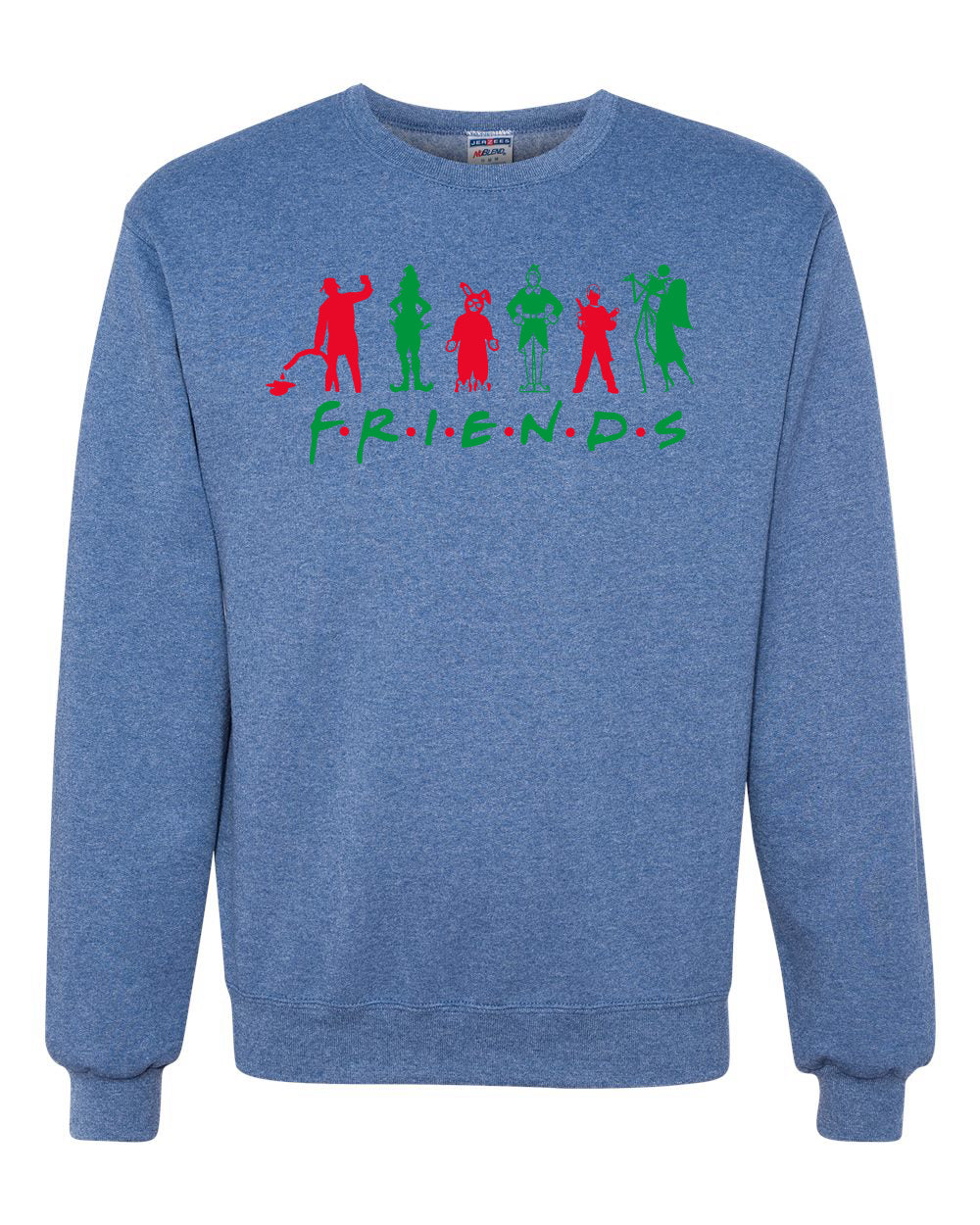 Iconic Holiday Movie Characters Friends Parody Red Green Ugly Christmas Sweater Unisex Crewneck Sweatshirt