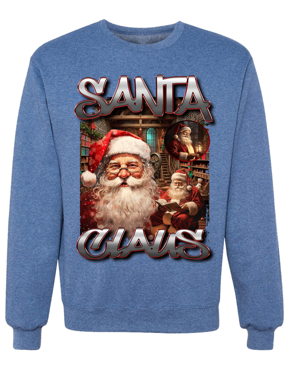 Santa Claus Bootleg Rap Music Style Ugly Christmas Sweater Crewneck Sweatshirt