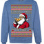 Everybody Knows the Rules Funny Santa Claus Pizza Score Ugly Christmas Sweater