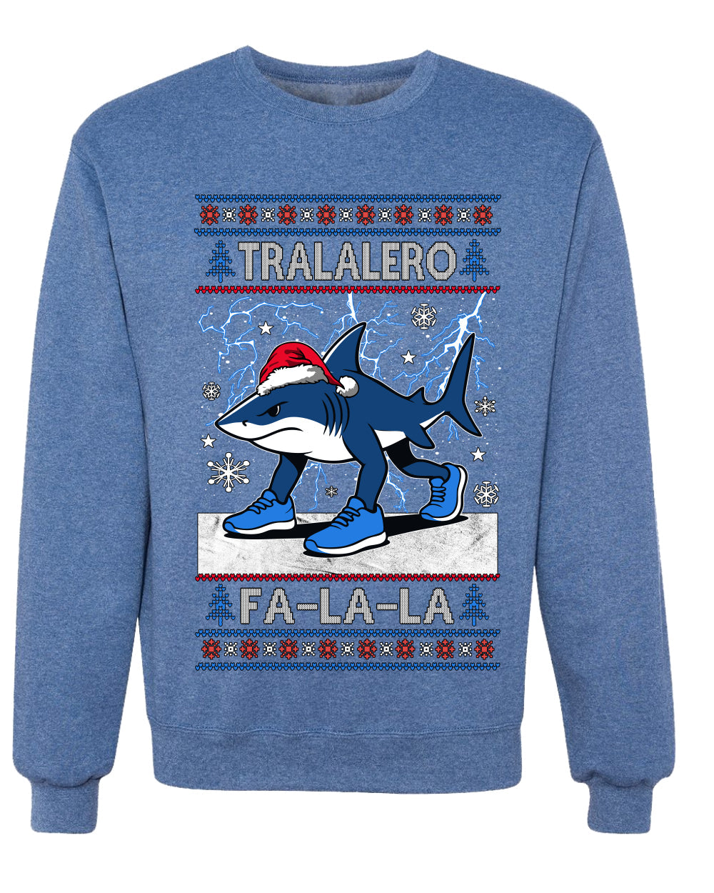 Tralalero Fa La La Brainrot,Unisex Ugly Christmas Sweater, Crewneck Sweatshirts