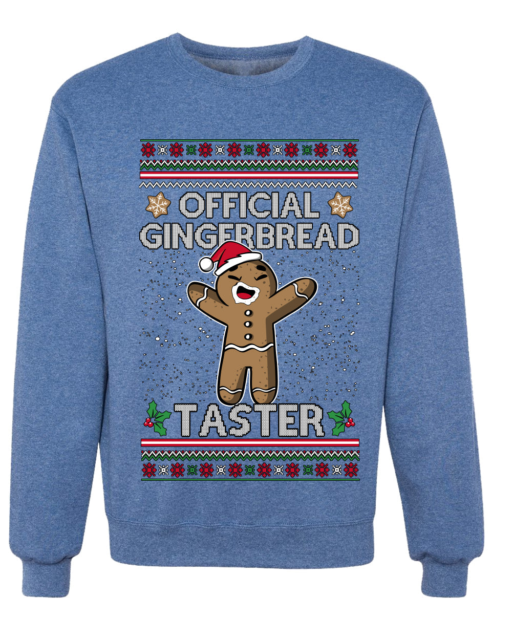 Official Gingerbread Taster, Unisex Ugly Christmas Crewneck Sweatshirts