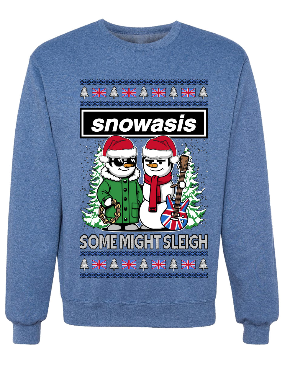 Snowasis English Rock Band Parody, Unisex Ugly Christmas Sweater, Crewneck Sweatshirts