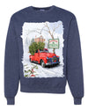 Winter Merry Christmas Trees Festive Red Truck Merry Christmas Unisex Crewneck Graphic Sweatshirt