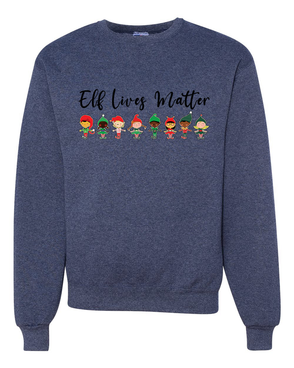 Elf Lives Matter Cute Elves Merry Christmas Unisex Crewneck Graphic Sweatshirt