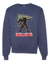 Believe Sanata Sasquatch Bigfoot Merry Christmas Merry Christmas Unisex Crewneck Graphic Sweatshirt