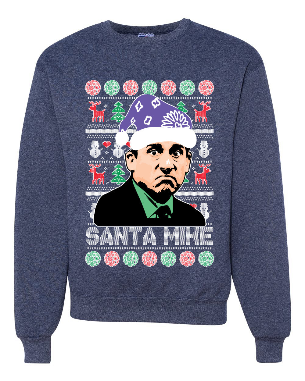 Santa Mike Michael Scott The Office Merry Ugly Christmas Sweater Unisex Crewneck Graphic Sweatshirt
