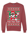 Yo Yo Yo Black Santa Ugly Christmas Sweater Unisex Crewneck Sweatshirt