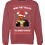 Leo Laughing Dank Meme When They Realize The Eggnog is Spiked Merry Ugly Christmas Sweater Unisex Crewneck Graphic Sweatshirt