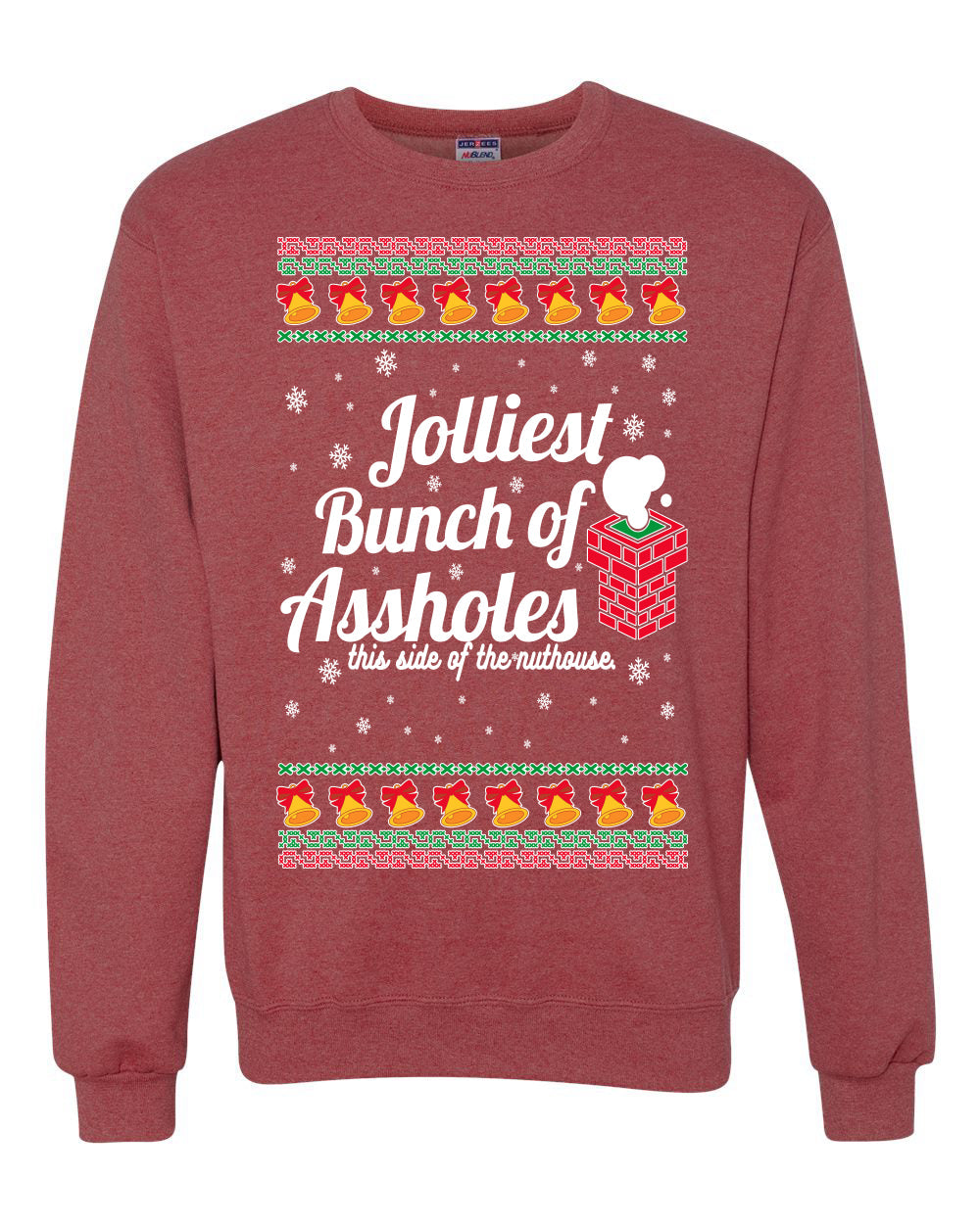 Jolliest Bunch of Assholes Xmas Movie Merry Ugly Christmas Sweater Unisex Crewneck Graphic Sweatshirt