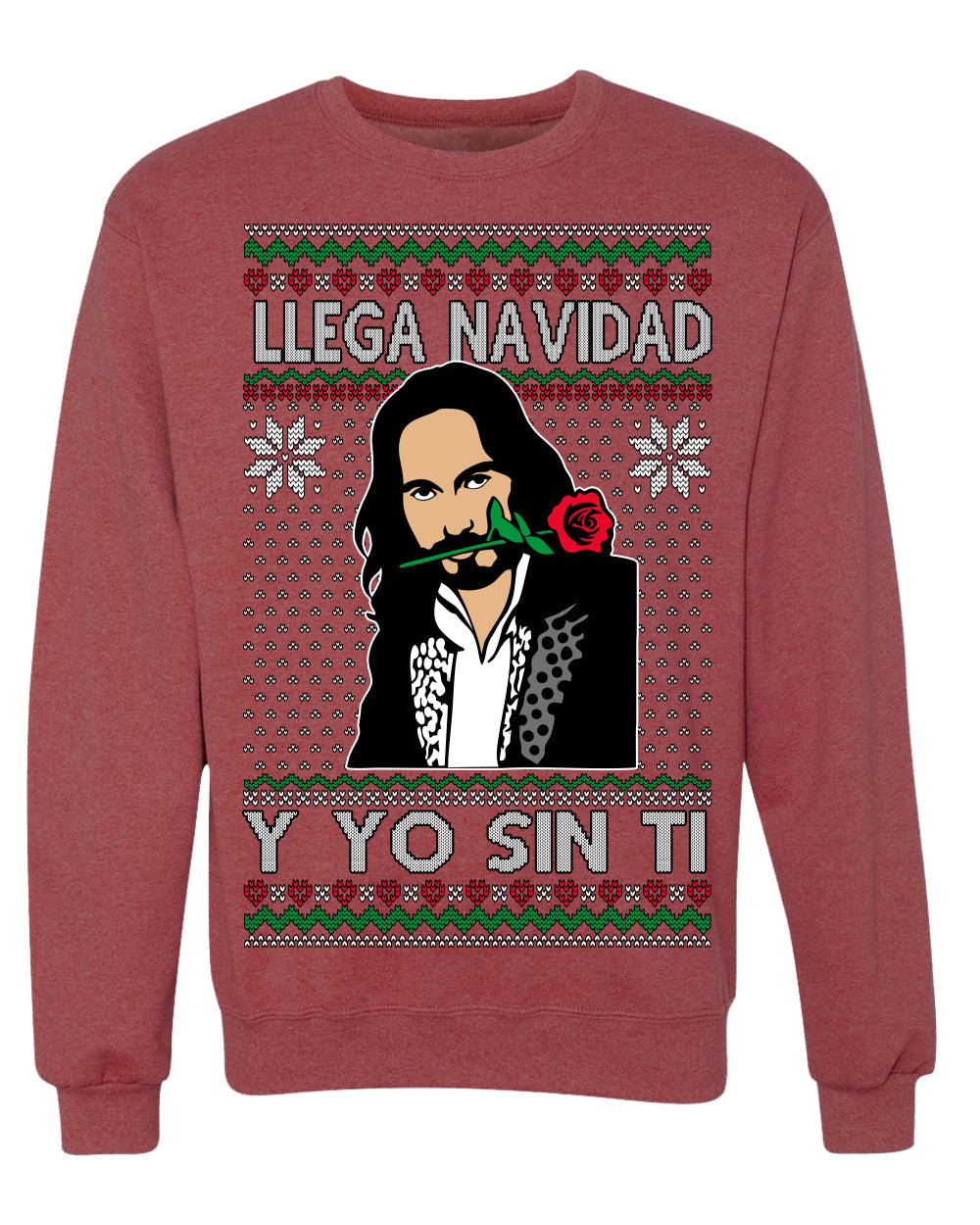 Llega Navidad Y Yo Sin Ti Christmas Is Coming Marco Ugly Christmas Sweater Crewneck Sweatshirt