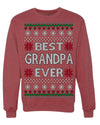 Best Grandpa Ever Classic Winter Holidays Ugly Christmas Sweater Crewneck Sweatshirt