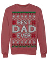 Best Dad Ever Classic Winter Holidays Ugly Christmas Sweater Crewneck Sweatshirt