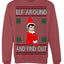 Elf Around and Find Out Funny Gift Toy on a Shelf, Classic Viral Winter Holidays Xmas Meme Ugly Christmas Sweater Crewneck Sweatshirt