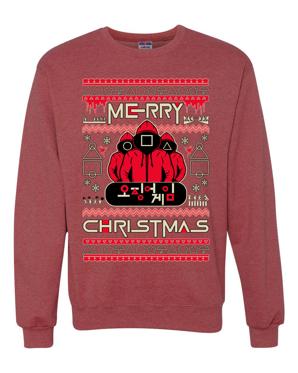 Merry Christmas Squid Games Ugly Christmas Sweater Unisex Crewneck Sweatshirt