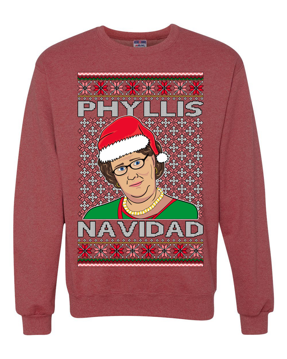 Office Phyllis Navidad Happy Holiday Ugly Christmas Sweater Unisex Crewneck Sweatshirt