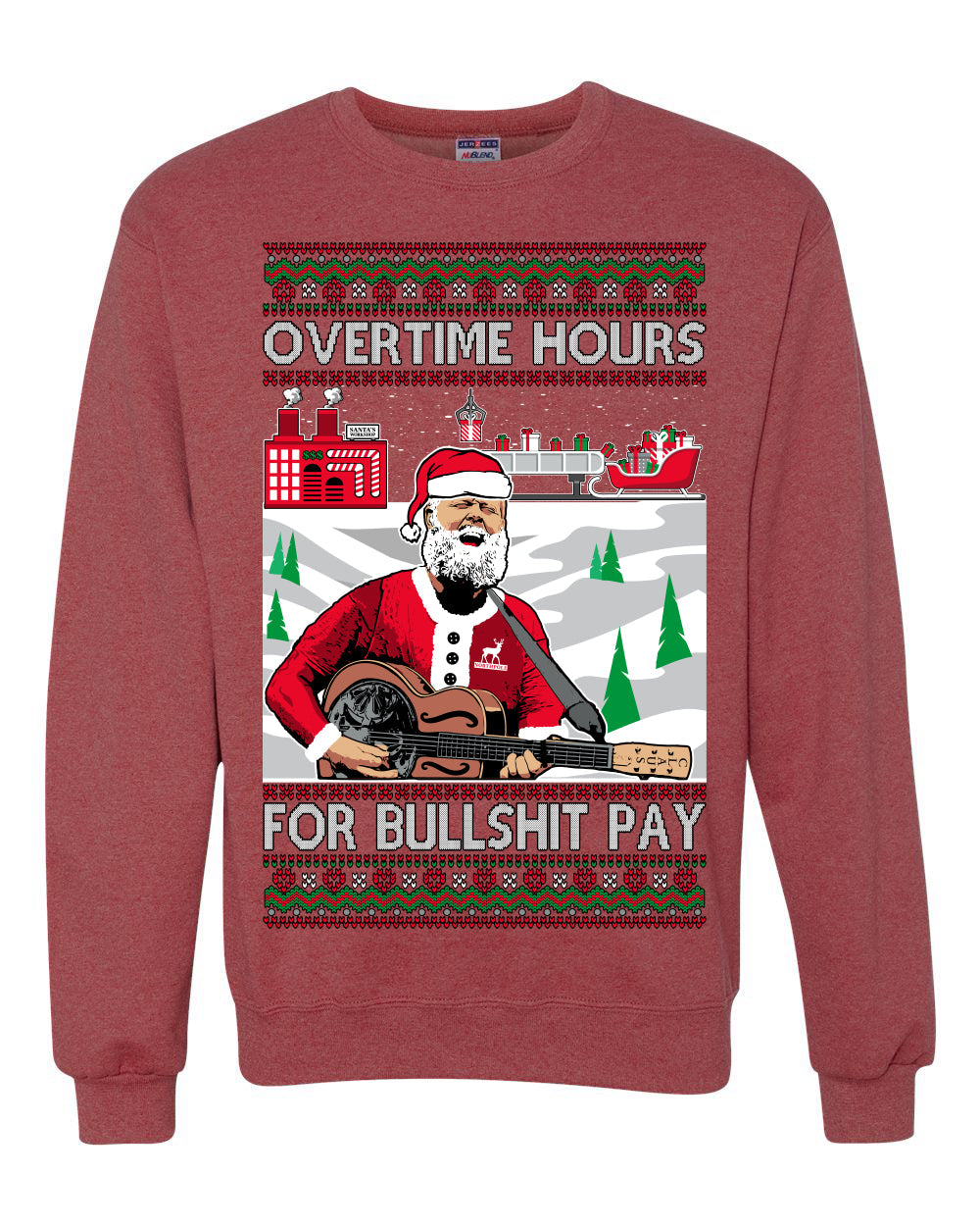 Overtime Hours Rich Men North of Richmond Ugly Christmas Sweater Unisex Crewneck Sweatshirt