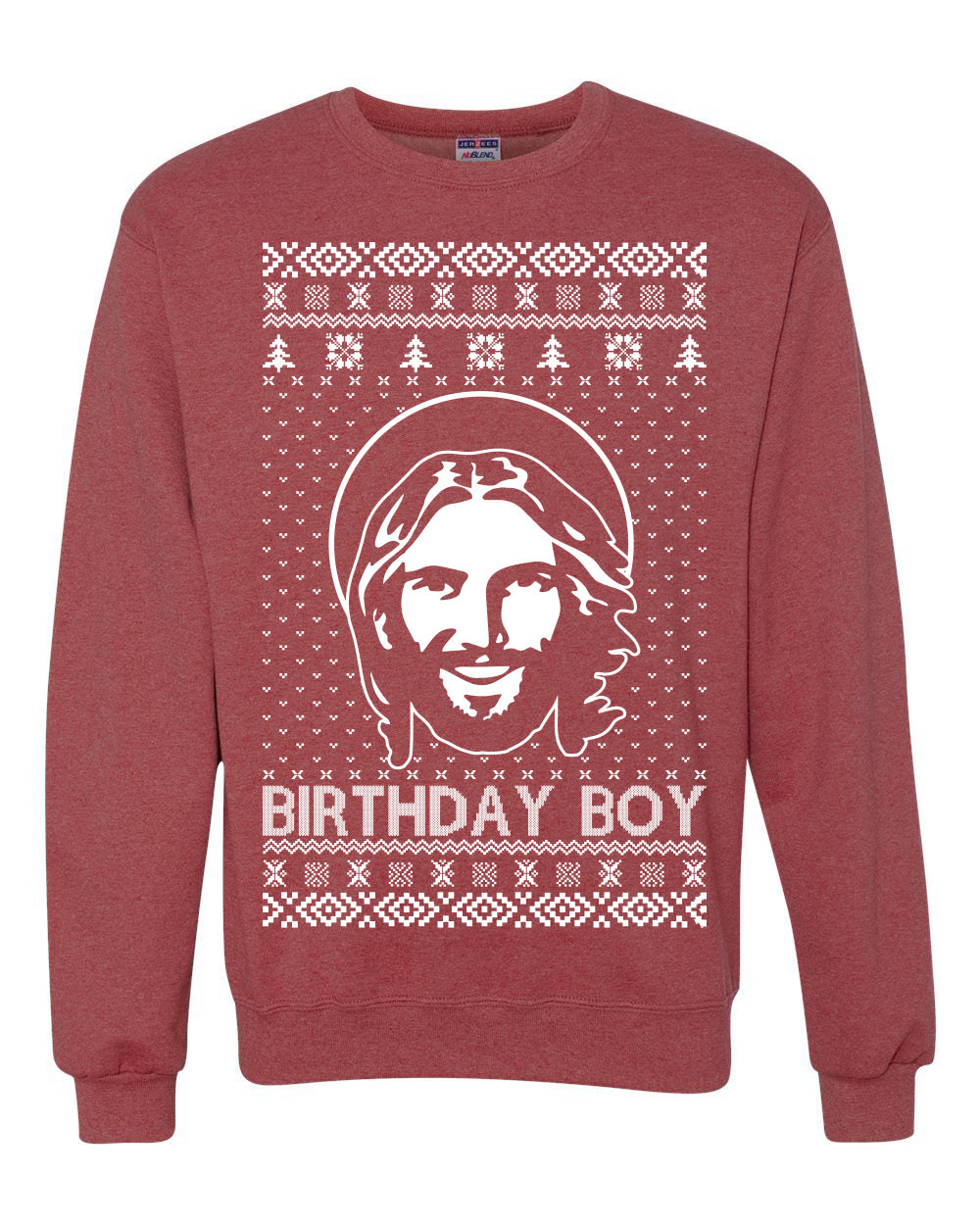 Birthday Boy Jesus Christ Ugly Christmas Sweater Unisex Crewneck Sweatshirt