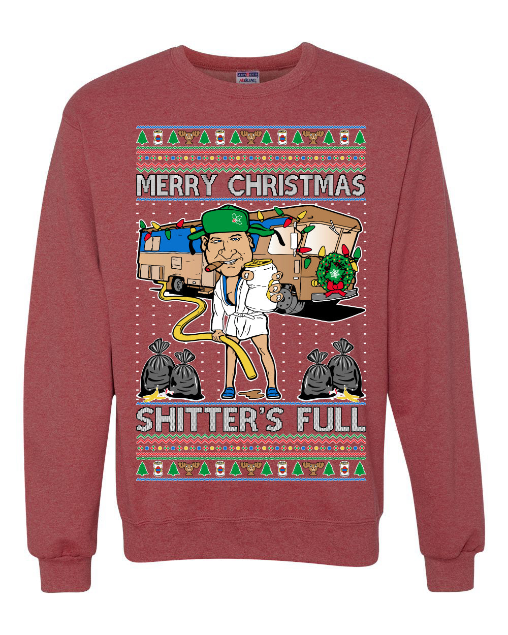 Merry Christmas Shitter's Full Ugly Christmas Sweater Unisex Crewneck Sweatshirt
