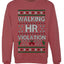 Walking HR Violation, Funny Office Humor Christmas Unisex Sweater, Ugly Christmas Crewneck Sweatshirts