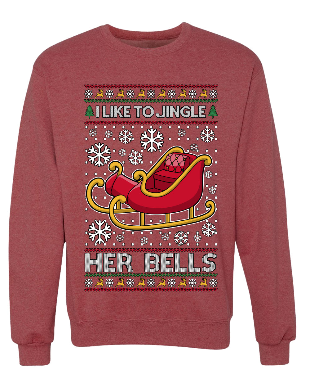 I Like To Jingle Her Bells, Unisex Ugly Christmas Sweater, Crewneck Sweatshirts