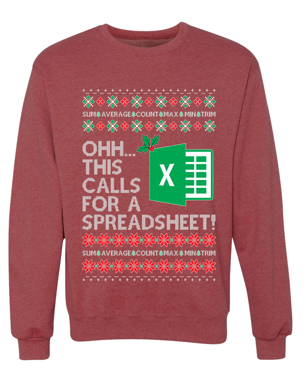 Ohh This Calls For A Spreadsheet Office, Unisex Ugly Christmas Sweater Crewneck Sweatshirts