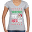 Where my Hos At Santa Funny Ugly Christmas Sweater Women’s Standard V-Neck Tee