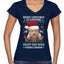 Merry Christmas to Everyone Except Carole Baskin Ugly Christmas Sweater Women’s Standard V-Neck Tee