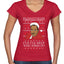 Christmas Spirit I'll Help You Find It Stanley Hudson Ugly Christmas Sweater Women’s Standard V-Neck Tee