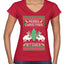 Merry Christmas Bitches Ugly Christmas Sweater Women’s Standard V-Neck Tee
