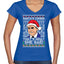 Santas Coming That's What She Said Michael Scott Ugly Christmas Sweater Women’s Standard V-Neck Tee