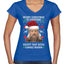 Merry Christmas to Everyone Except Carole Baskin Ugly Christmas Sweater Women’s Standard V-Neck Tee