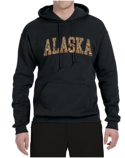 Alaska  Camo Fill Orange Outline Sweater, Unisex Hoodie Sweatshirt