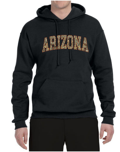 Arizona  Camo Fill Orange Outline Sweater, Unisex Hoodie Sweatshirt