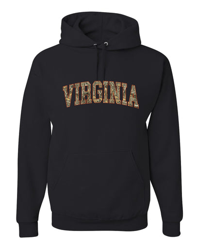 Virginia  Camo Fill Orange Outline Sweater, Unisex Hoodie Sweatshirt