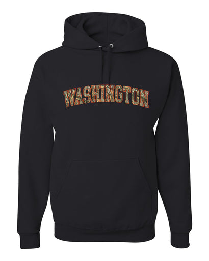 Washington  Camo Fill Orange Outline Sweater, Unisex Hoodie Sweatshirt