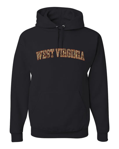 West Virginia  Camo Fill Orange Outline Sweater, Unisex Hoodie Sweatshirt