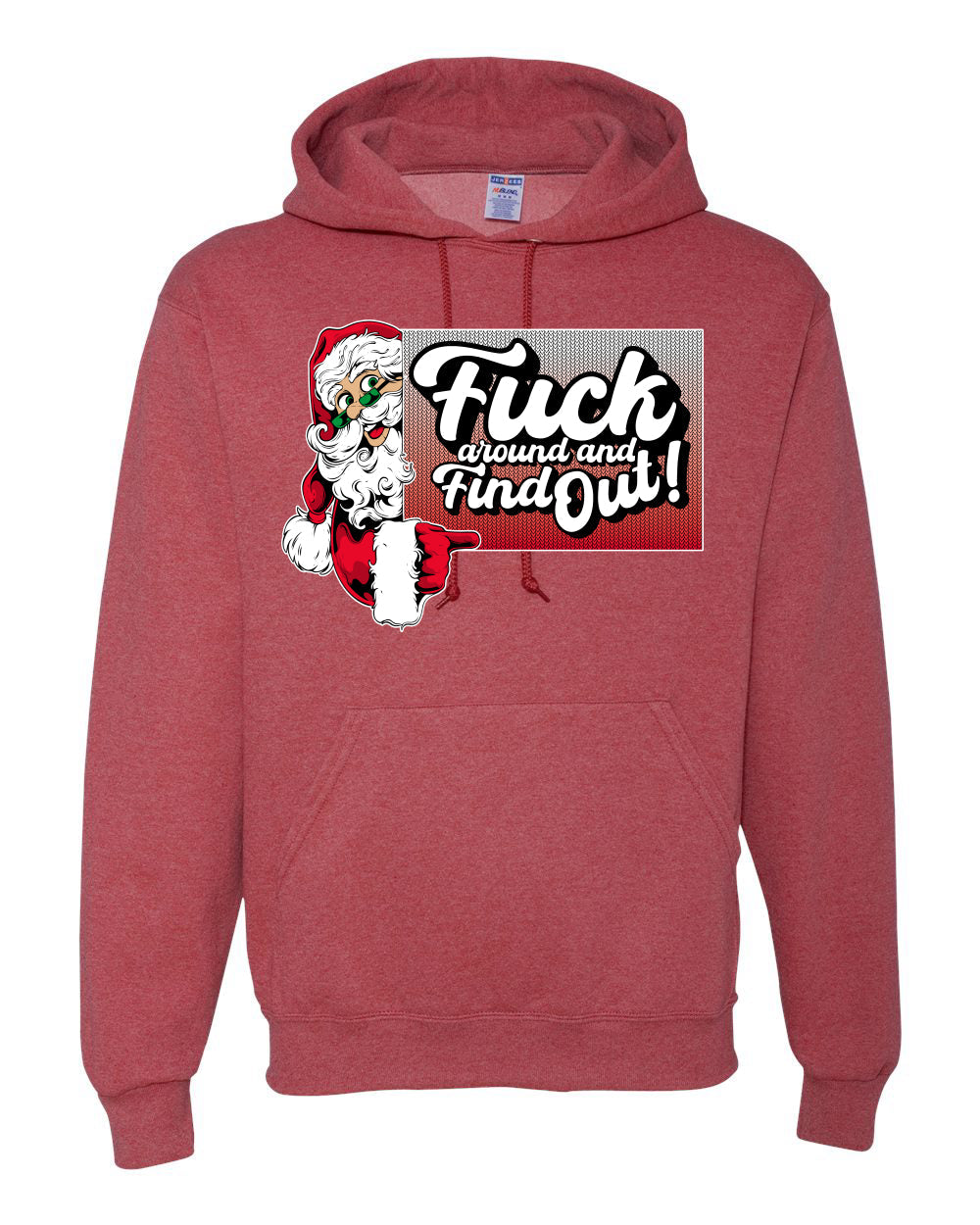 F Around And Find Out Santa Sign Ugly Christmas Sweater Unisex Hoodie Sweatshirt