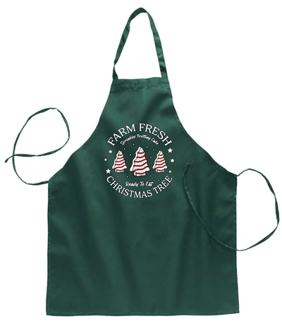 Farm Fresh Christmas Tree, Sprinkle Frosted Cake Ugly Christmas Sweater Ugly Christmas Butcher Graphic Apron for Kitchen BBQ Grilling Cooking