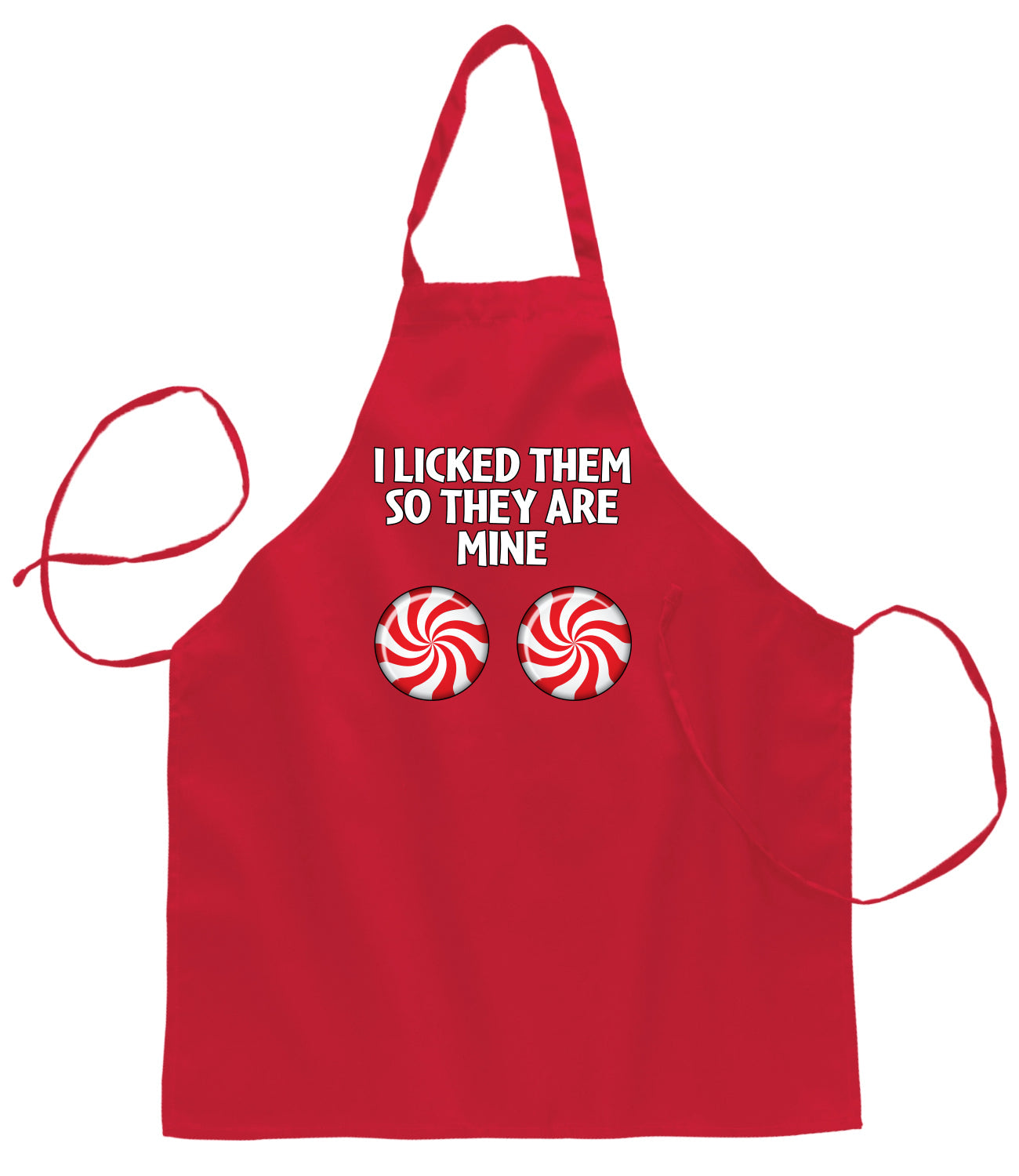 I Licked Them So They Are Mine, Funny Winter Candy Cane Ugly Christmas Sweater Ugly Christmas Butcher Graphic Apron for Kitchen BBQ Grilling Cooking